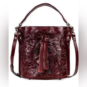 Patricia Nash Otavia Cut-Out Leather Bucket Bag & Dustbag NWOT MSRP: $308.00